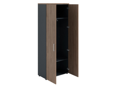 Шкаф NW 2080L гардеробный закрытый темный орех/антрацит фото | Размер:  мм. | Цвет: темный орех/антрацит